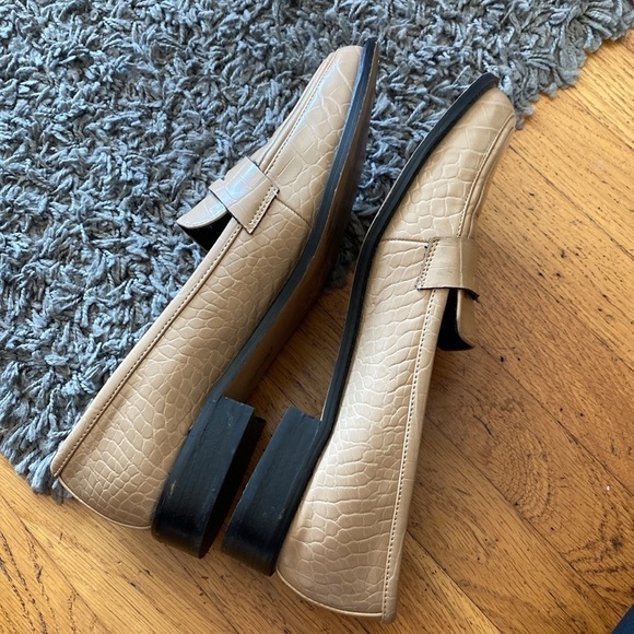 ASOS DESIGN Mantra loafer flat shoes in croc Beige Size 7.5 - Picture 6 of 14